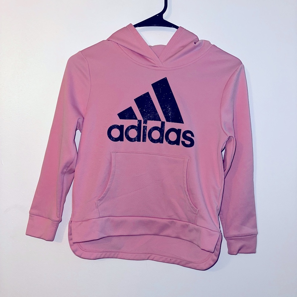 Girls Adidas Hoodie-Glitter logo